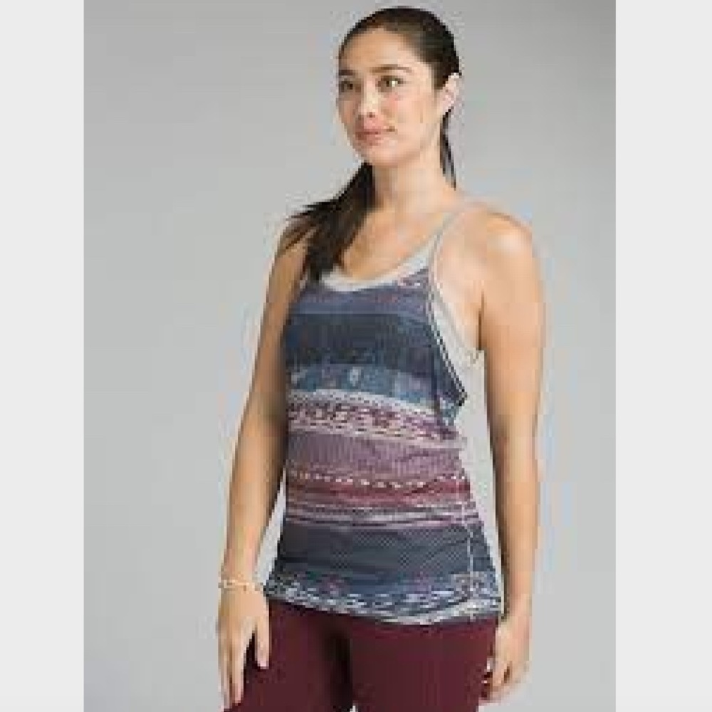 PrAna Top Miley Yoga Top Athletic Printed Tank Top - Picture 3 of 6